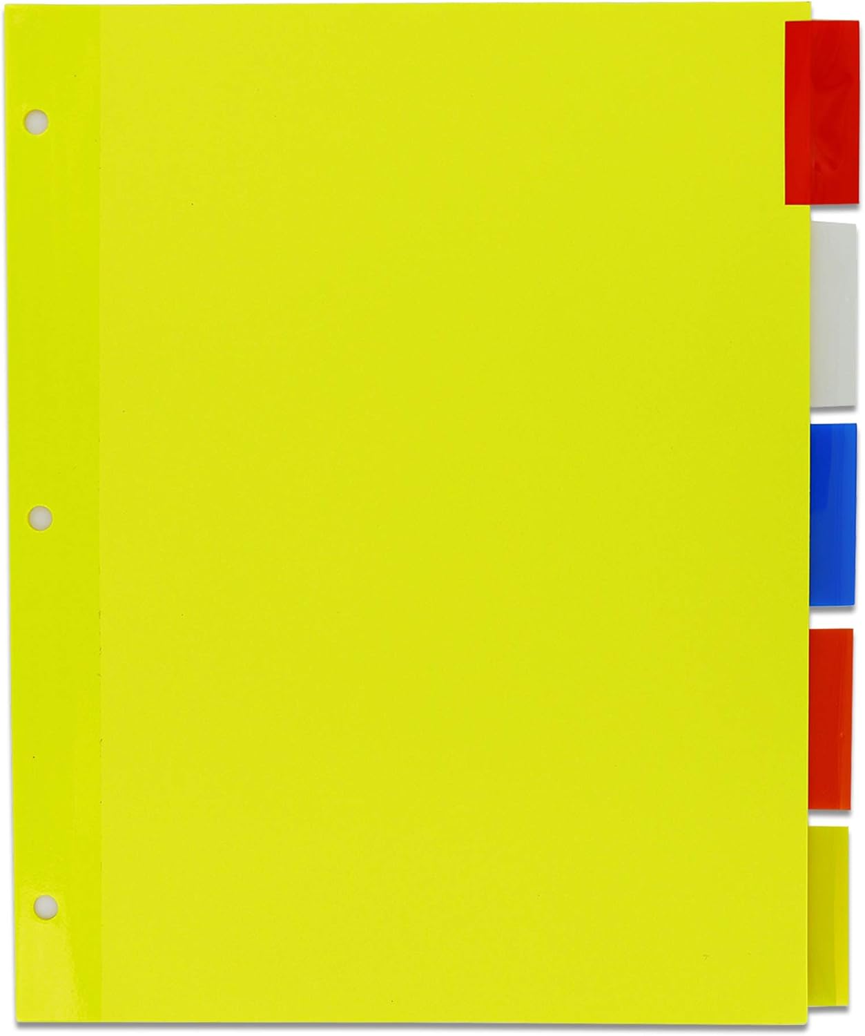 Emraw Three-Ring Binder Index Dividers 5 Tab Multicolor Insertable Binder Dividers Durable Reinforced 3 Hole Punch Section Big Tab Reusable Plastic Writing Dividers Pack of 6 : Office Products
