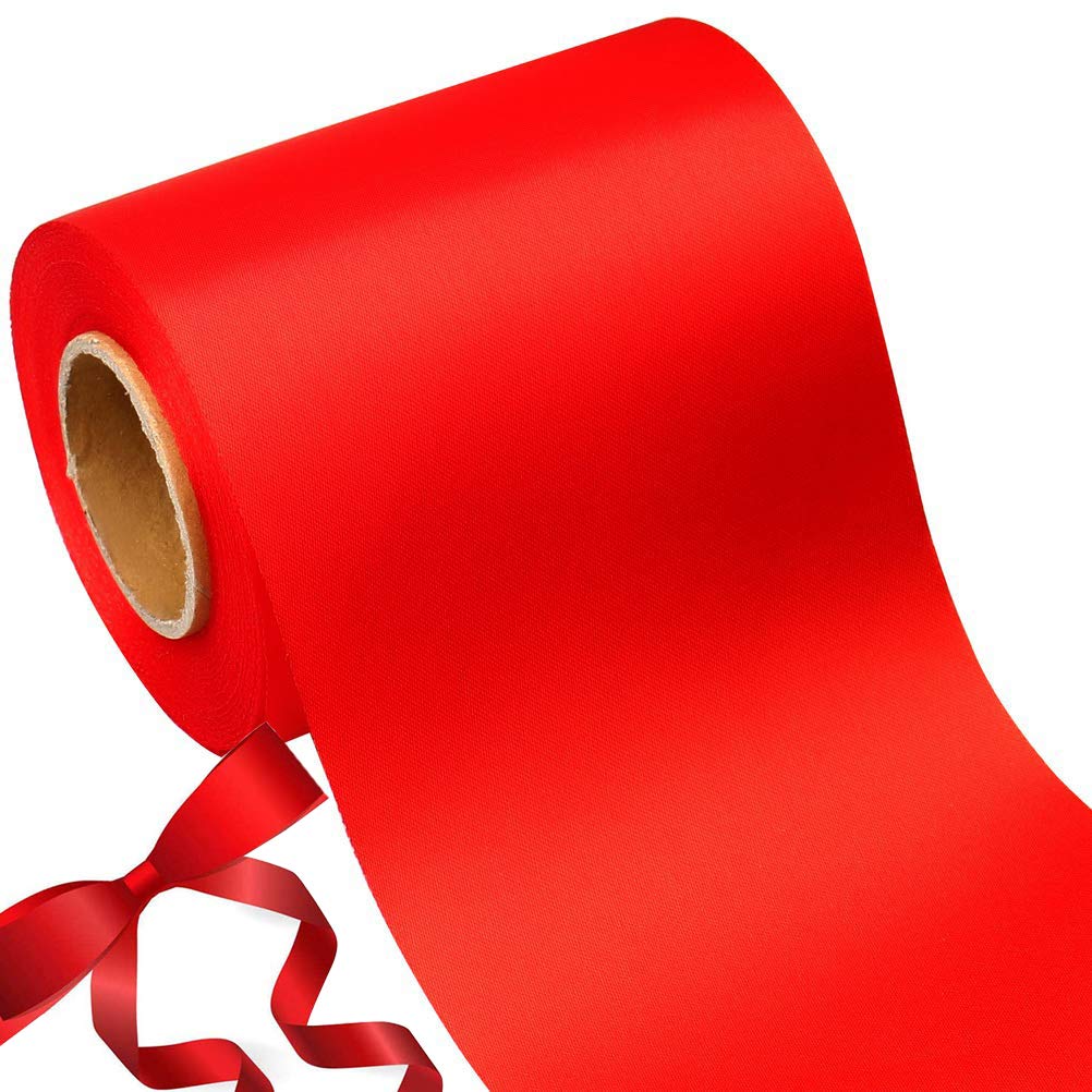 22m Red Ribbon, Bunahome Wide Solid Satin Ribbons for Wedding Gift Wrapping Satin Christmas/Valentines Day/Craft/Hanging DIY Packing