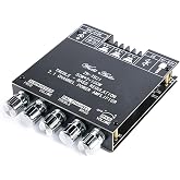 EC Buying ZK-TB21 100W+100W 2.1 Channel Bluetooth-Compatible Amplifier Board 200W HiFi Subwoofer Audio AMP with Treble and Bass Control BT 5.0 AUX Inputs DC9-24V for DIY Speakers AMP