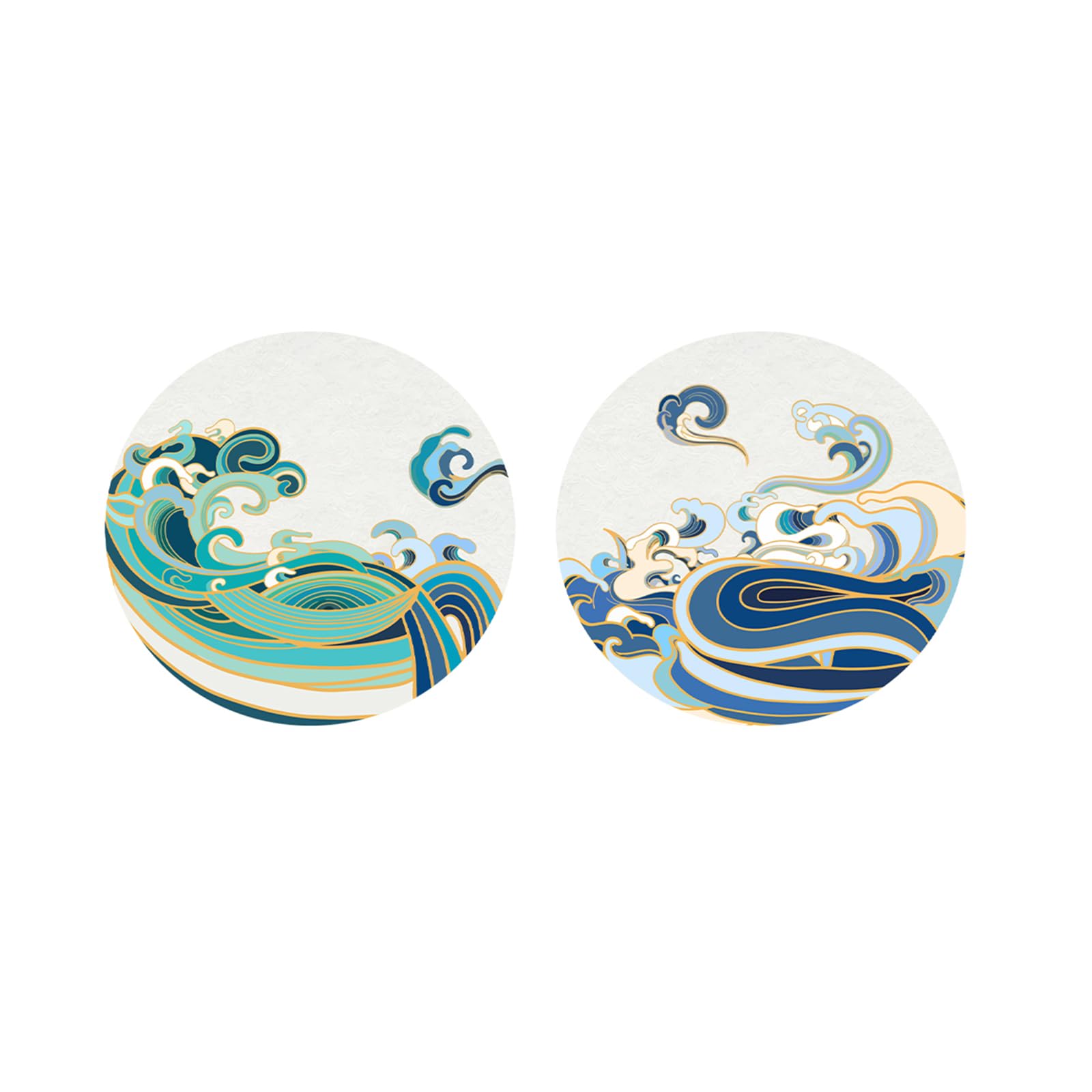 SUPERDANT Retro Painting Wave Wall Sticker 2 Styles Sea Waves Circle Wall Decals Vinyl DIY Sea Decor for Kids Nursery Bathroom Bedroom Living Room Decorations