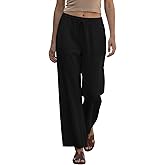 Bottega Campanini Women's 100% Linen Pants, Made in Italy, One Size Fits All (S,M,L) Lightweight High-Waisted Summer Trousers