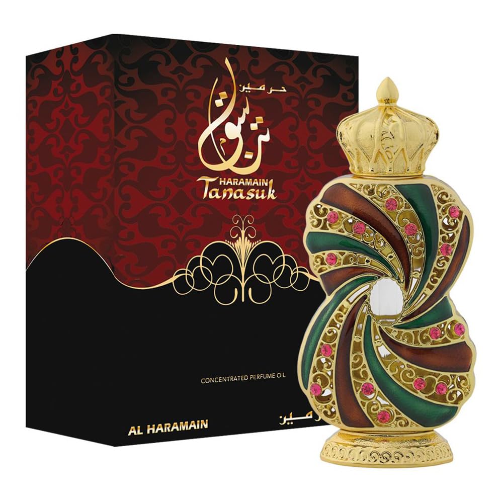 Al Haramain Tanasuk Perfume Oil - 12 ml | Amber Vanilla Perfume For Women and Men Attar Oil | Concentrated Perfume Oil With Amber Vanilla Fragrance