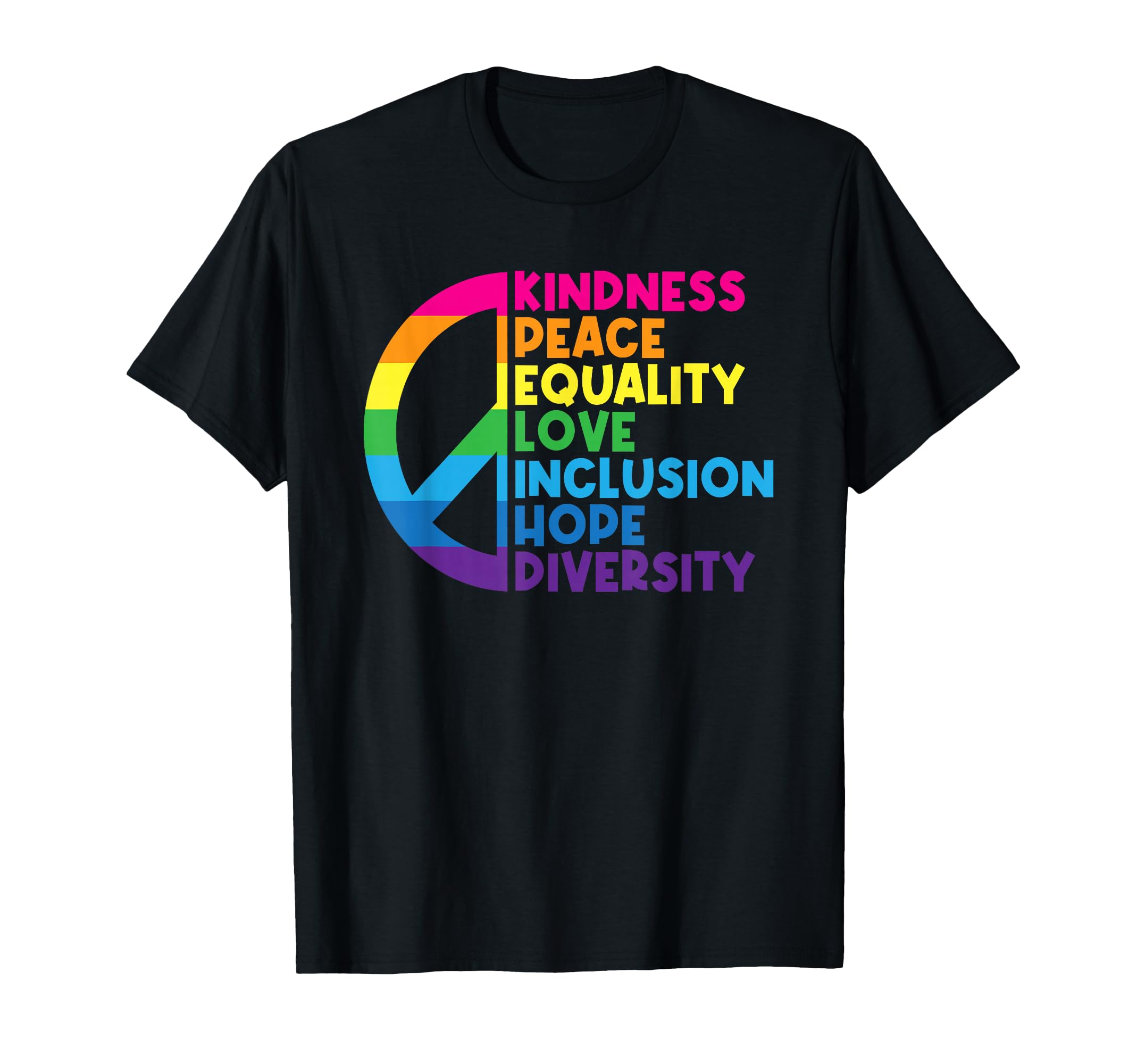 Photo 1 of Motivational Inspirational Apparel Kindness Peace Equality Love Inclusion Hope Diversity T-Shirt, Black  3X  GRAY