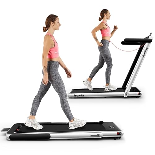 Goplus in Folding Treadmill, Superfit Under Desk Electric  Treadmill, Installation-Free with Remote Control, APP Control and LED  Display,