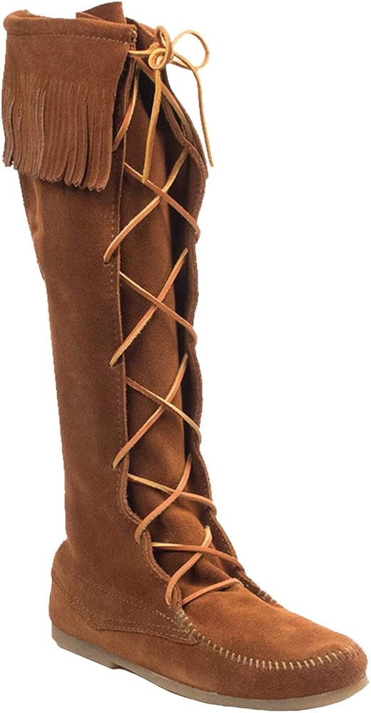 mens cowhide knee high moccasin boots