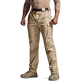 CQR Men's Flex Stretch Tactical Pants, Water Resistant Ripstop Cargo Pants, Lightweight EDC Outdoor Work Hiking Pants