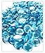 MagicWater Supply Light Blue Flat Marble Glass Gems - 2 LB (Pound) - Flat Marble Vase Fillers, Table Scatter, Aquarium Décor, Pebbles - Approx. 3/4