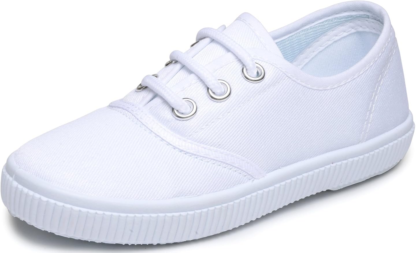 kids white canvas sneakers