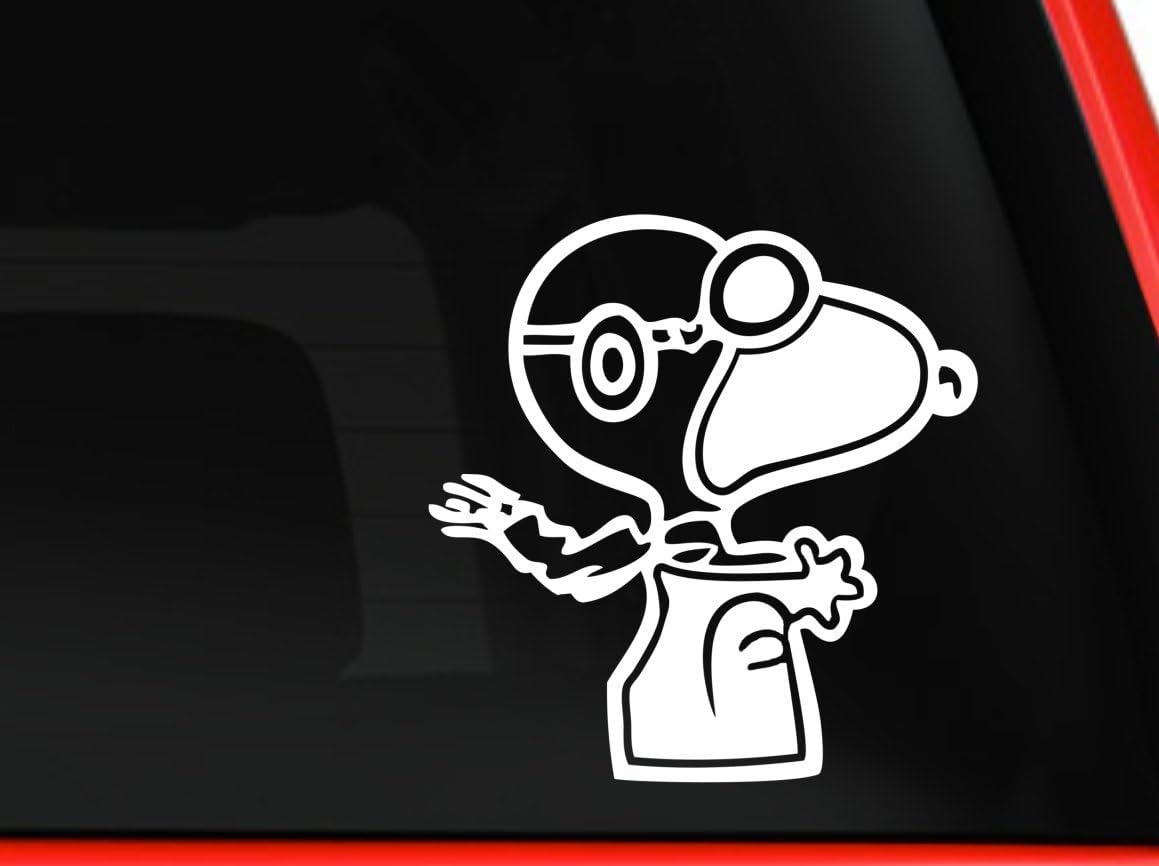 SNOOPY RED BARON 6" VINYL CAR TRUCK WINDOW DECAL STICKERS in WHITE