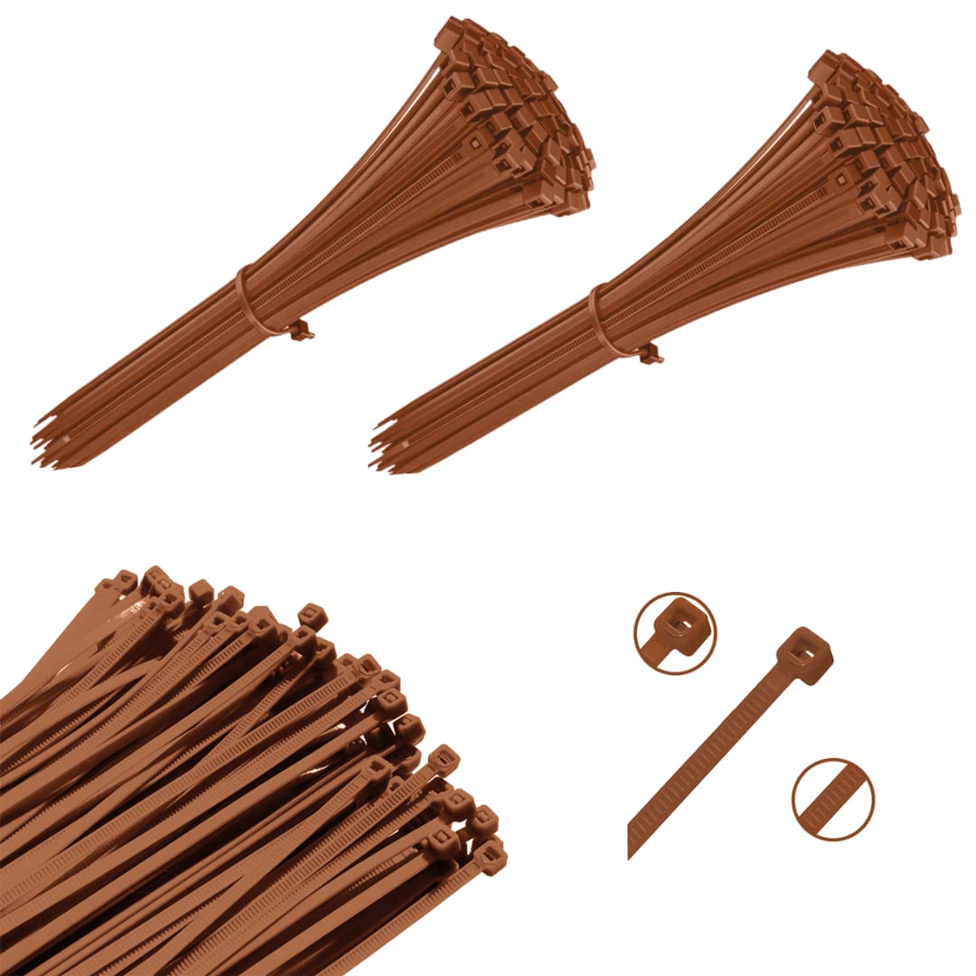 Viceree 200 Universal Cable Ties Brown -3.6x200mm- High Strength, Durable Zip Ties, Perfect for Organizing Wires, Cables, Brown Cable Ties — image 1