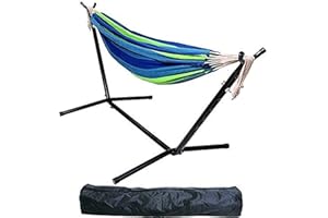 Elevon Double Hammock with Space Saving Steel Stand and Portable Carrying Case, 450-Pound Capacity