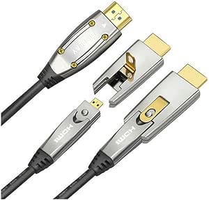 Amazon Com Jeirdus 5ft 1 5meters Aoc Hdmi Fiber Optic Cable 18gbps High Speed 4k60hz With Small Micro And Standard Hdmi Connectors Easy To Pipe Routing Electronics
