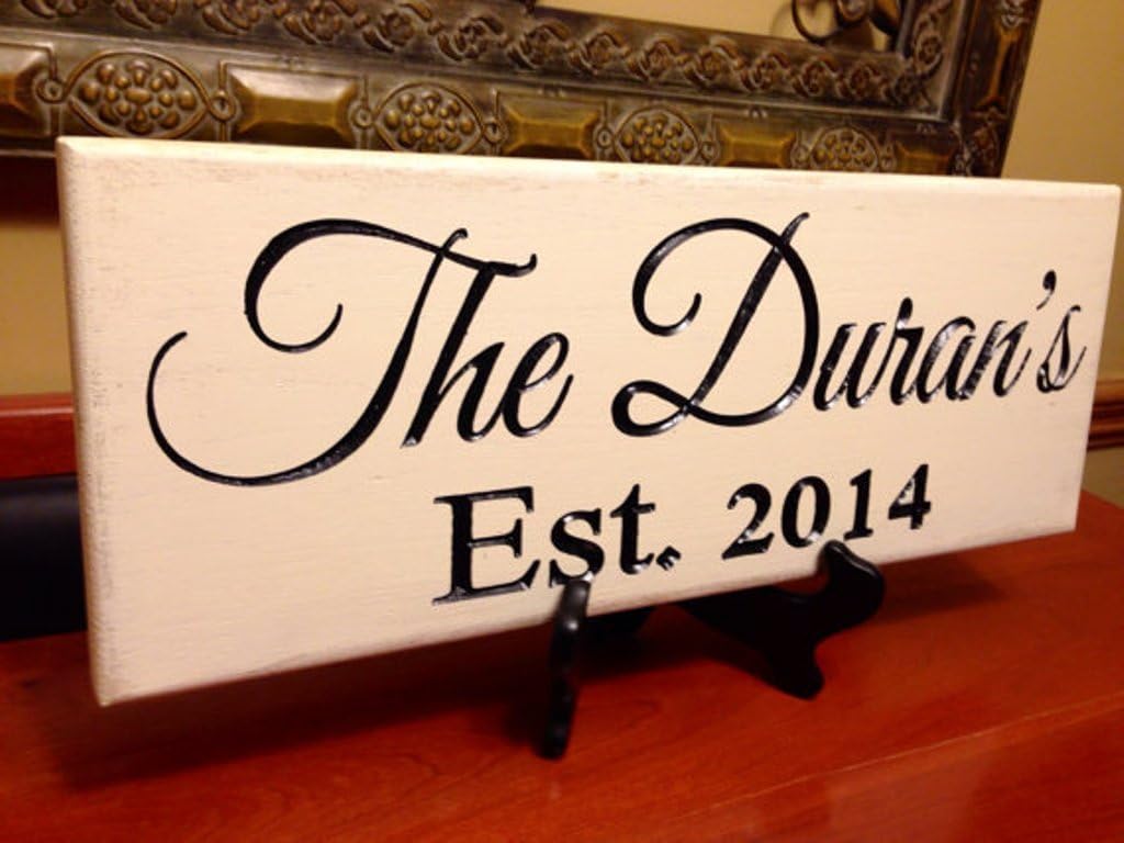 Vintage Personalized Wedding Gift Family Name Signs Carved Custom Wooden Sign Last name Established Anniversary Rustic