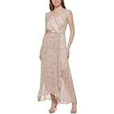 Tommy Hilfiger Women's Sleeveless Maxi Fit and Flare Chiffon Dress