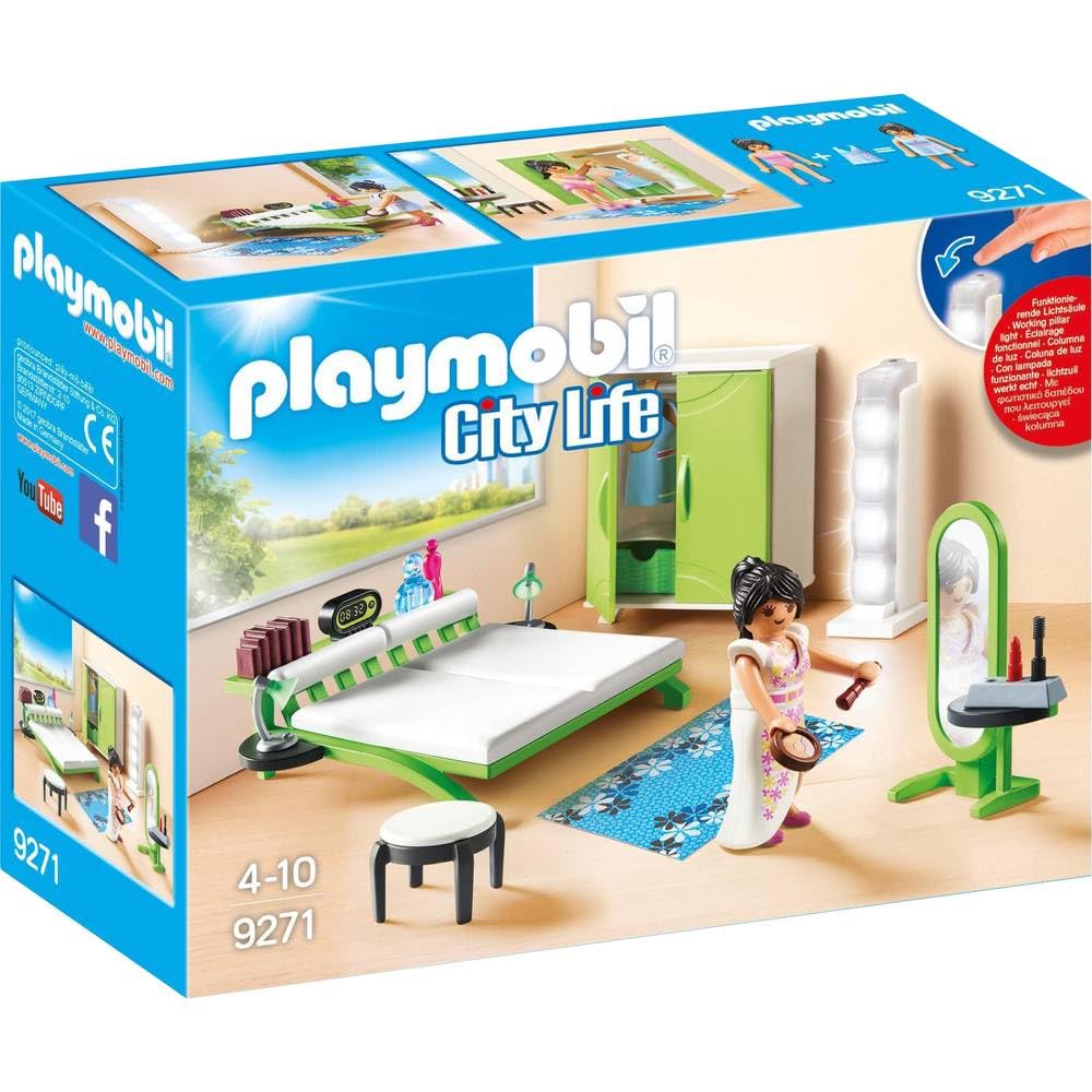 Playmobil 9271 City Life Bedroom with Working Lights, Fun Imaginative Role-Play, Playset Suitable for Children Ages 4+