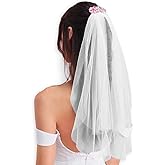 xo, Fetti Bachelorette Party Decorations Pink Flower Crystal Bridal Veil | Bride to Be Headband Decorations, Bachelorette Party Gift, Wedding, Bridal Shower Accessory