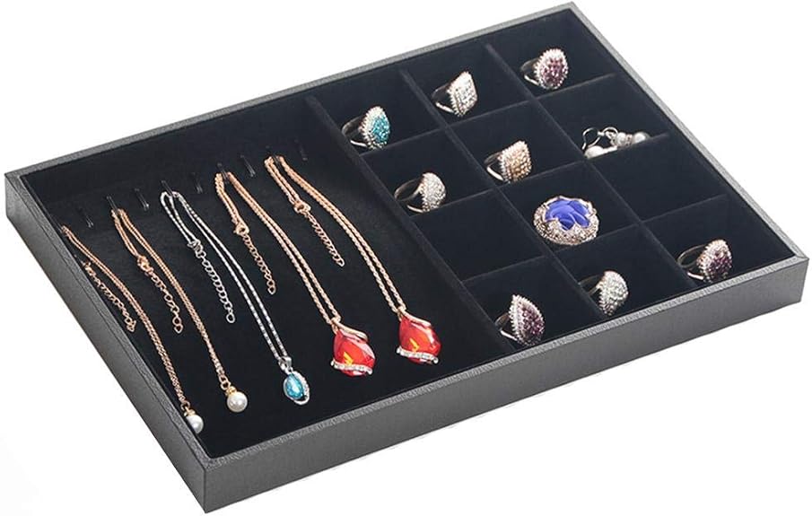 Nikgic. Bandeja de exhibición de joyería de Franela Negra Pulsera