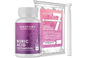 SEROVERA Seroflora Boric Acid Vaginal Suppositories for Women with Suppository Applicators - Boric Acid Pills Support Vaginal Odor Control - 28 Suppositories 7 Applicators