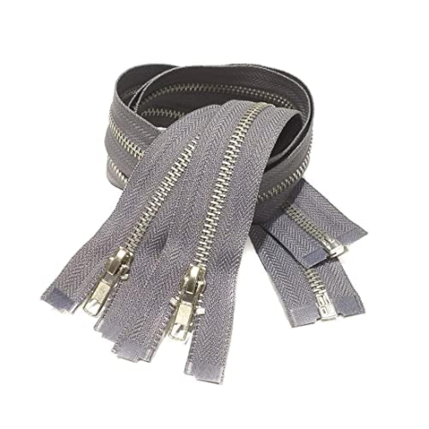 2 Pieces/Open Metal Zippers, Available in Maya 5#, Sewing Zipper, Black, Blue, Gold, Silver, Measurements, Zip for Sewing on Clothes, (65cm 2U, 311)