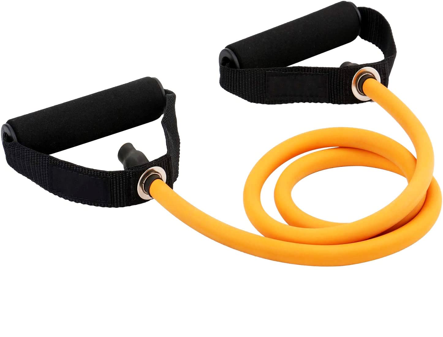 Rubber Resistance Band Tube Cord Fitness Home Gym Exercise Training with Handles (YELLOW)