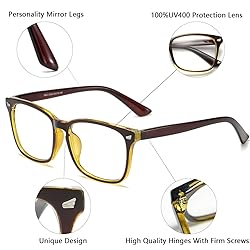 aisswzber Unisex Stylish Square Non-Prescription