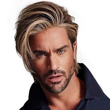 Amazon Com H Bwig Mens Wig Blonde Short Handsome Wig For Men