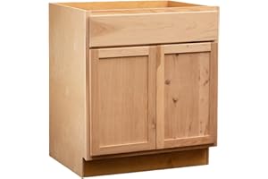QUICKLOCK CABINETS Quicklock RTA (Ready-to-Assemble) | Bathroom Vanity Cabinets - Shaker Style | Made in America | Soft Close Hardware | (Raw Hickory, 42" W x 34.5" H x 21" D)