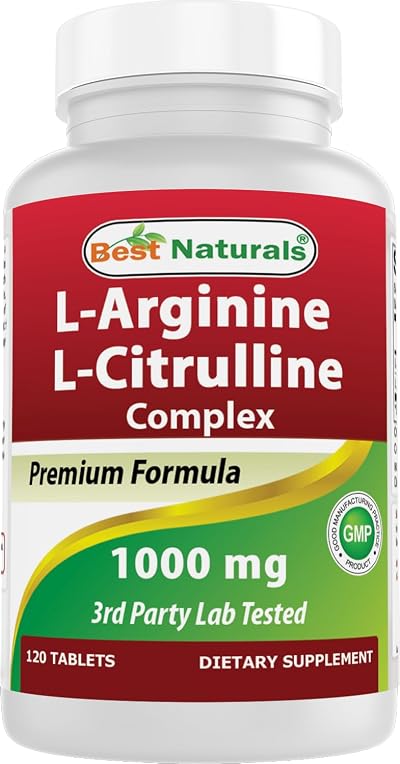 Best Naturals L-Arginine L-Citrulline Complex 1000 mg 120 Tablets