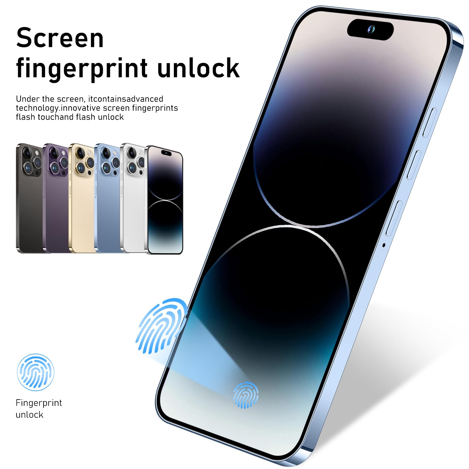 I14 Pro Max Unlocked Smartphone, 6+256GB, Android 13.0 Unlocked Cell Phones, 6.82