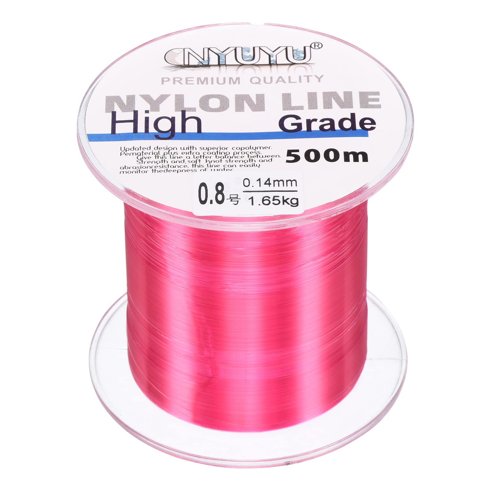 PATIKIL 547Yard/1640FT Nylon Fishing Line, 3Lb Monofilament String Wire Fluorocarbon Coated for DIY Craft Hanging Decoration, Fuchsia