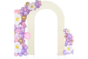 HAINARverS 7.2FT Wedding Open Arch Cover Spandex Fitted Stretchy Arch Stand Covers,U-Shaped 2-Sided Chiara Backdrop Cover for Party Birthday Ceremony Baby Shower Banquet Arch Decoration(Beige)