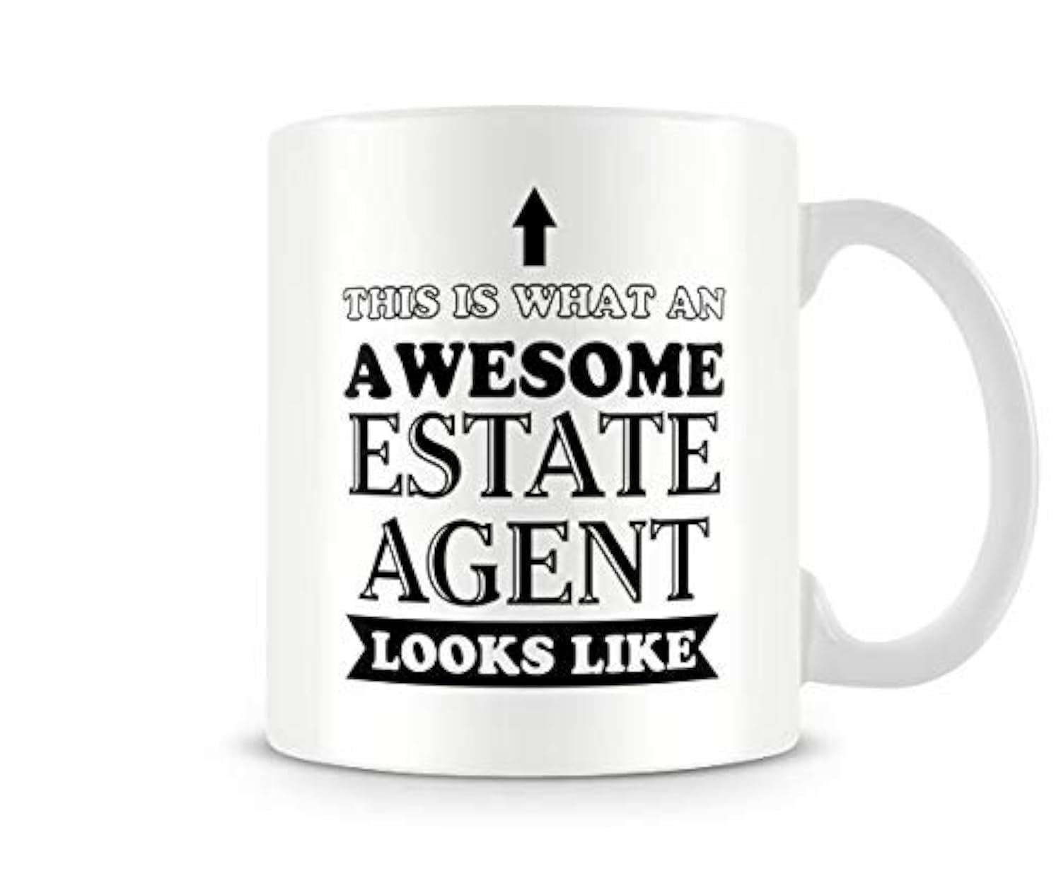 Behind The Glass - Awesome Estate Agent - Printed Funny Mug - Great Gift/Present Idea, Ceramic, 11fl.oz.