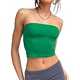 SKYZOO Tube Tops for Women Strapless Crop Basic Backless Sleeveless Bandeau Going Out Cute 2025 Summer Tops