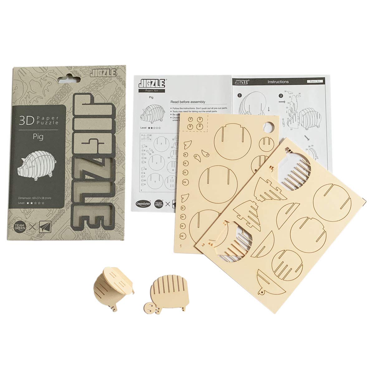 Download Toys Games Laser Cut Miniature Animals Jigzle Pig 3d Paper Puzzle Diy Kit Arts Crafts