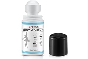 ElectricWise 1 Pcs Roll On Body Adhesive for Dancers, Sweat Resistant Water Wash Off Body Glue for Skin & Clothing, Fashion Butt Glue Applicator for Compression Stocking, Bras, Residue Free, 2oz