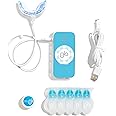 GLO Science — GLO Brilliant Advanced White Smile — Teeth Whitening Device Kit w/Patented Illuminating Heat Warming Mouthpiece and LED Light Technology — Designed for Sensitive Teeth, Blue Device