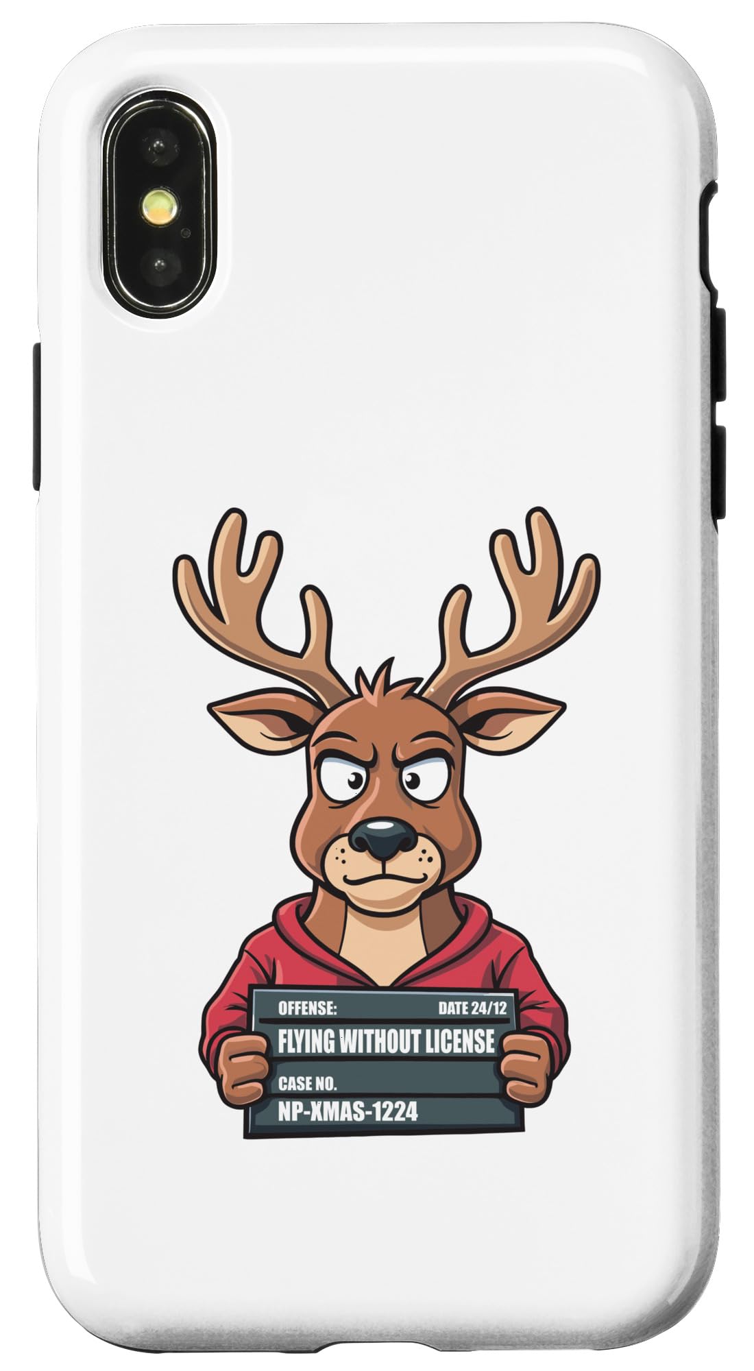 iPhone X/XS Funny Christmas Reindeer Mugshot Case