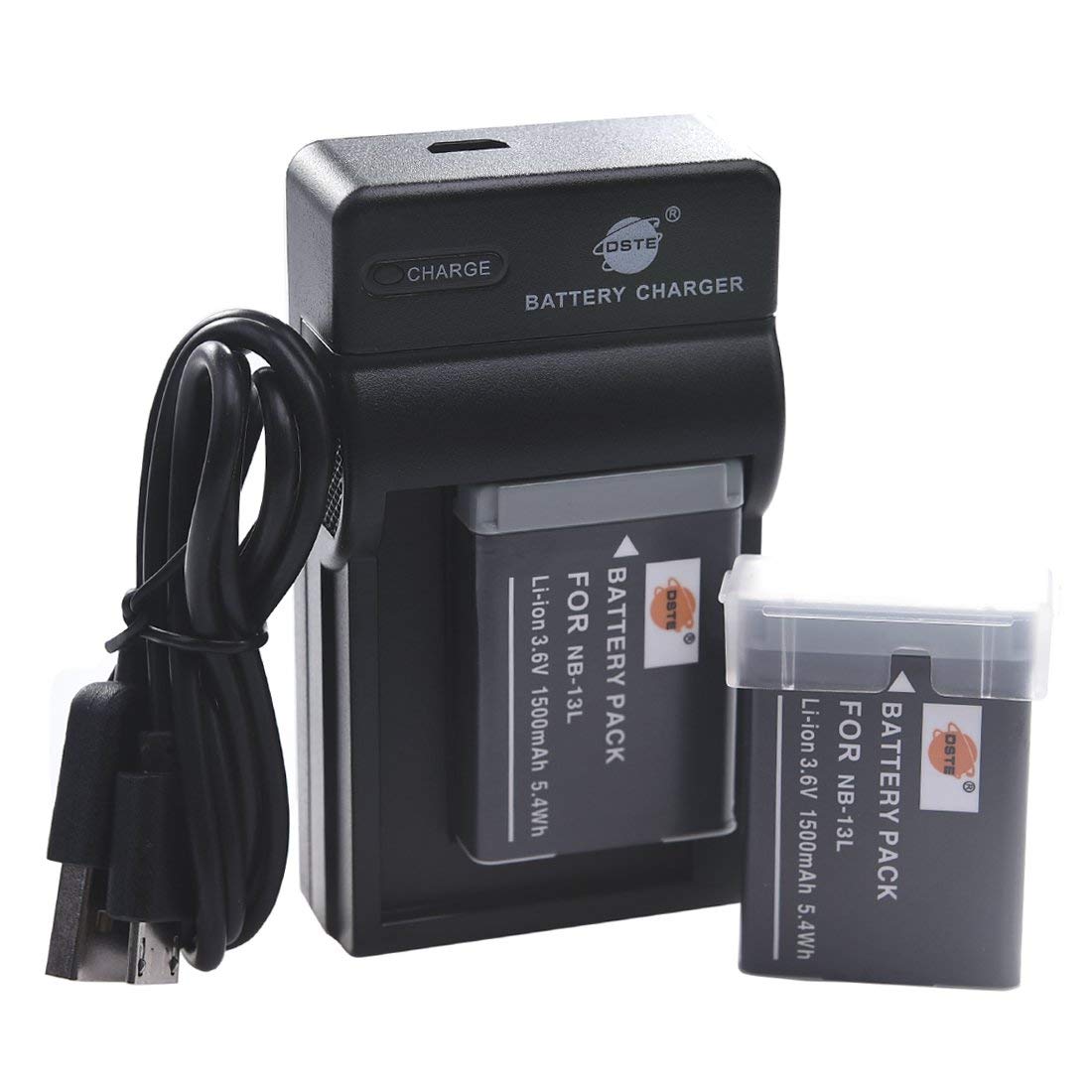 DSTE NB-13L Li-ion Battery (2-Pack) and Micro USB Charger Suit for Canon PowerShot G9X G5X G7X