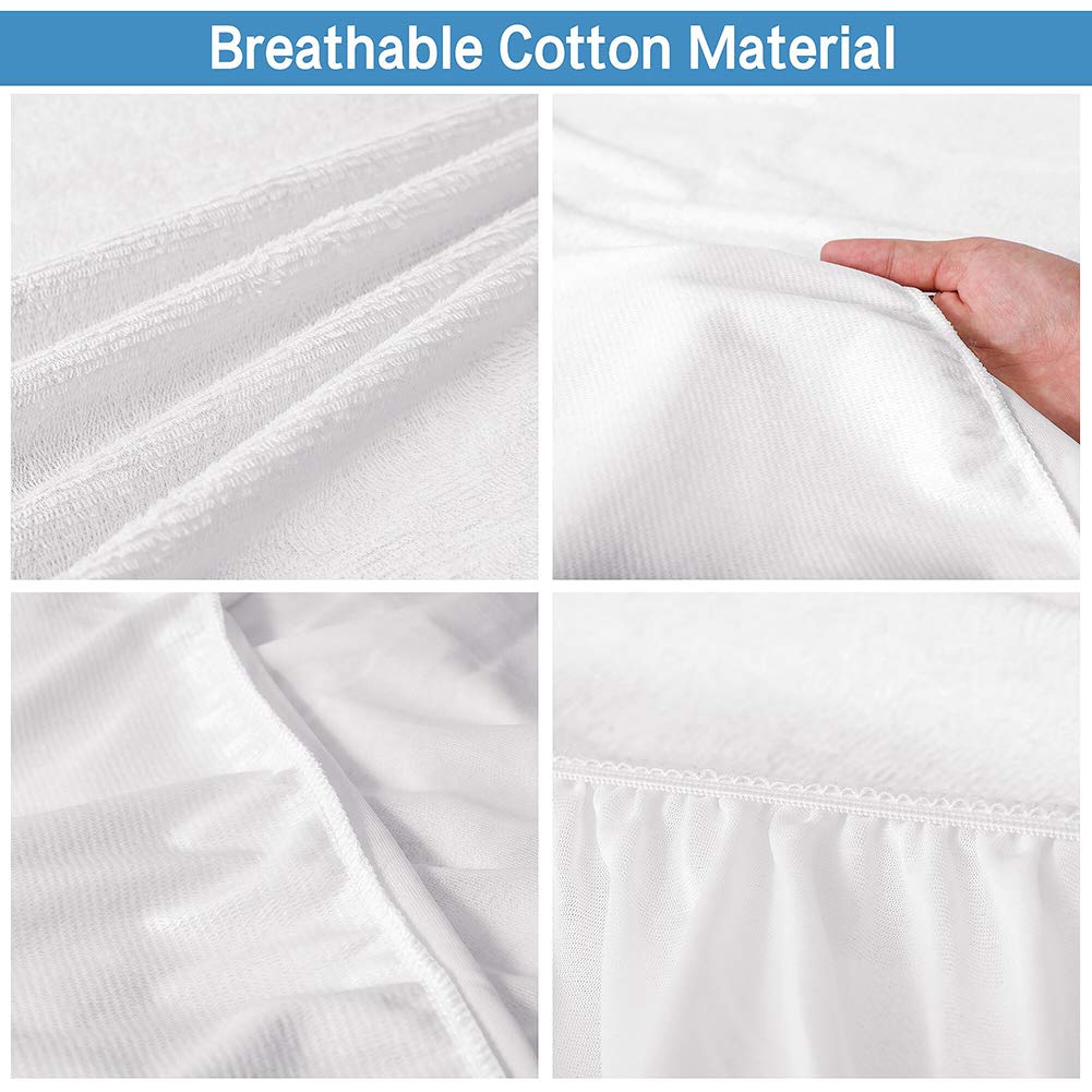 M-bestl Luxury Waterproof Mattress Protector,Mattress Cover,100% Waterproof and Breathable,10 Years Warranty (Single-(90X200))