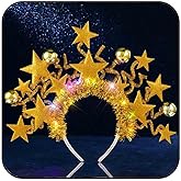 JAKAWIN Light Up Star Crown Headband Glowing Headpiece Led Rave Costume Hair Accessories for Women