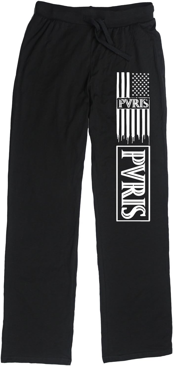 PUS Women's Pvris band us flag logo Lounge Pajama Pants S Black