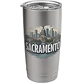 Retro Sacramento Landscape Vintage Souvenir Stainless Steel Insulated Tumbler