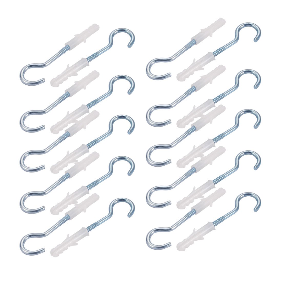 Sourcingmap 20pcs 6mmx30mm Self Drilling Drywall Anchor with 14mm Inner Diameter Screw Hook Eye
