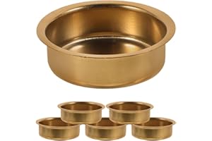 FUTUREORYY 6pcs Stainless Steel Incense Burner Holder Middle Eastern Style Golden Candle Holder Tealight