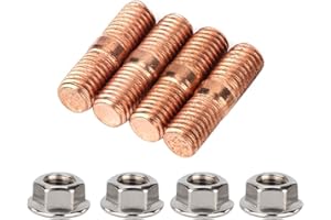 HERCHR M10x1.50 42mm Exhaust Manifold Flange Studs Nuts Kit, 4pcs High Strength Exhaust Stud Flange Hex Nuts T3 T4 T 6 Turbo Stud Kit