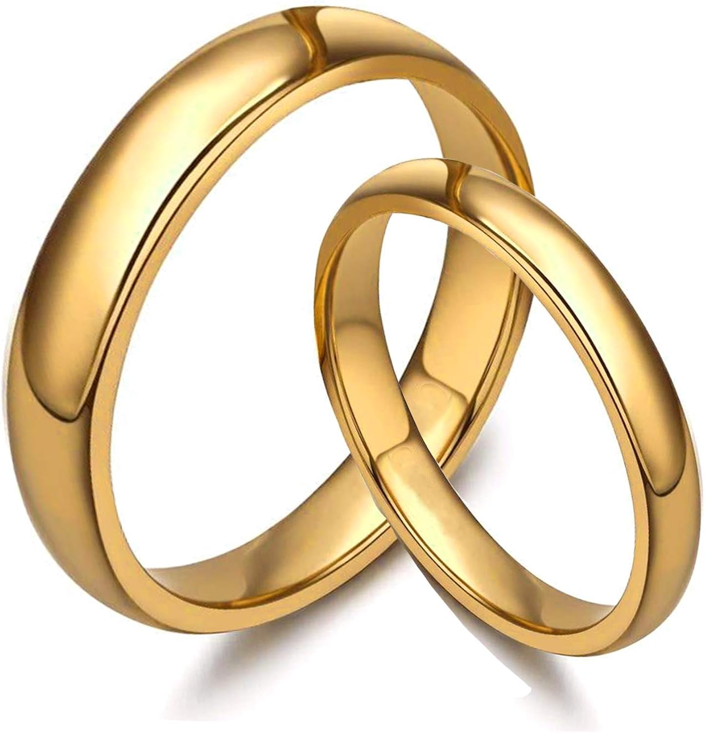 Adisaer Partner Rings Gold 18 K GoldPlated Women's Engagement Ring Titanium Steel Pack of 1