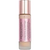 Makeup Revolution Conceal and Define Foundation, Full Coverage & Matte Finish, F5 for Light Skin Tones, Vegan & Cruelty-Free, 0.7 Fl Oz