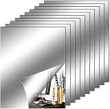 Fantasyon 10 Pack Self Adhesive Mirror Tiles 8x10 inch PET Flexible Stickers