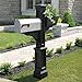 Mayne Inc. Westbrook Plus Mail Post - Black - 40.5in L x 8in W x 56.5in H - Standard Post, Arm Plus & Planter (5830-B)
