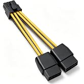 COMeap NVIDIA Graphics Card Power Cable 030-0571-000 CPU 8 Pin Male to Dual PCIe 8 Pin Female Adapter for Tesla K80/M40/M60/P40/P100 4.7 inches (2-Pack) (12cm)